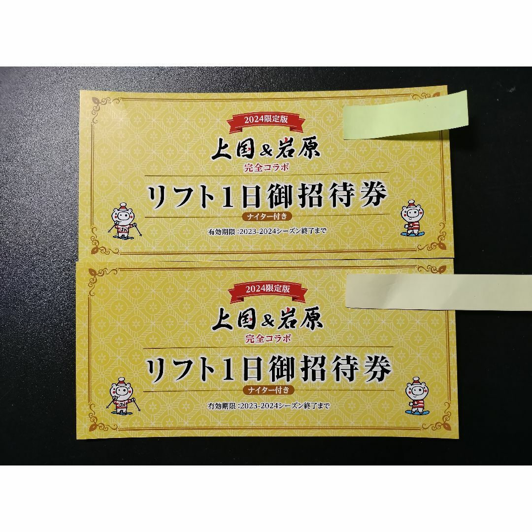 スキー場上越国際 岩原 スキー場 ナイター付きロングリフト１日券 ２枚