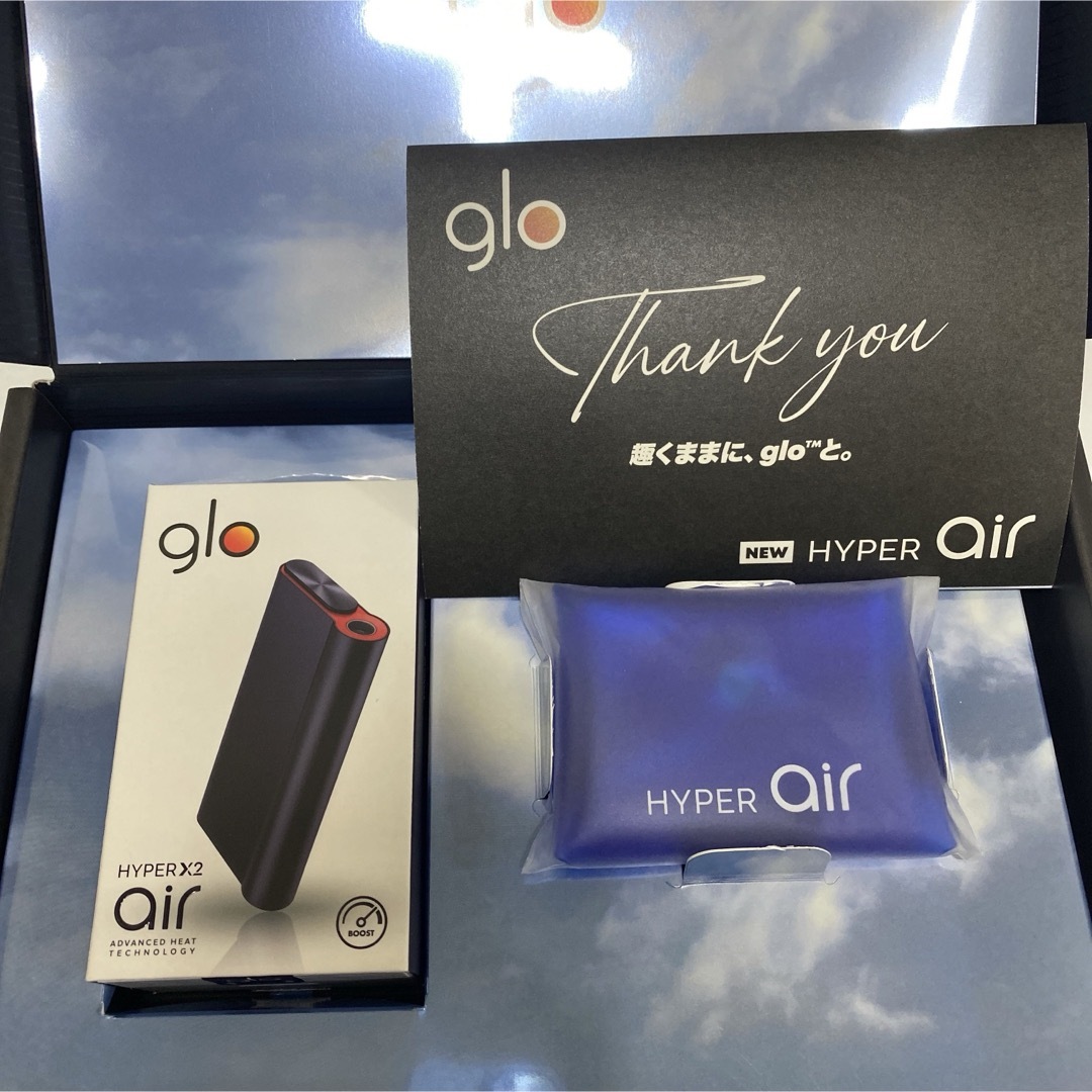 glo(グロー)の祈り手 レーザー加工 glo hyper air グローハイパー 本体 ネイビー メンズのファッション小物(タバコグッズ)の商品写真