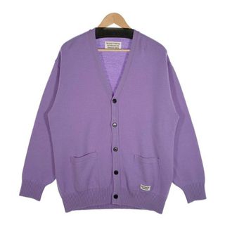 WACKO MARIA ワコマリア クラシックカーディガン パープル ウール Size M(カーディガン)