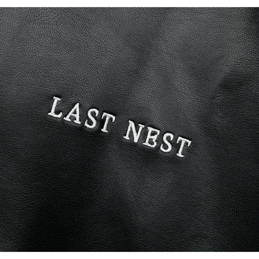 Lサイズ LAST NEST LEATHER ZIP JACKET HOODIE