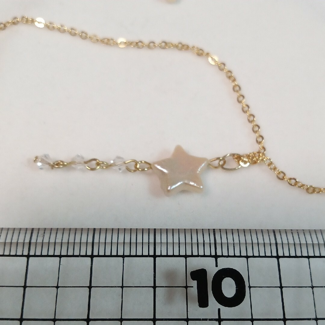 1061 ホワイト✨ 流れ星☆。.:＊・゜  星型淡水パール ネックレス♪ ハンドメイドのアクセサリー(ネックレス)の商品写真