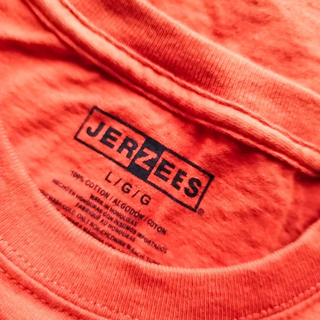 JERZEES(ジャージーズ)の古着 JERZEES ジャージーズ　ロンT　ダークオレンジ　Lサイズ メンズのトップス(Tシャツ/カットソー(七分/長袖))の商品写真