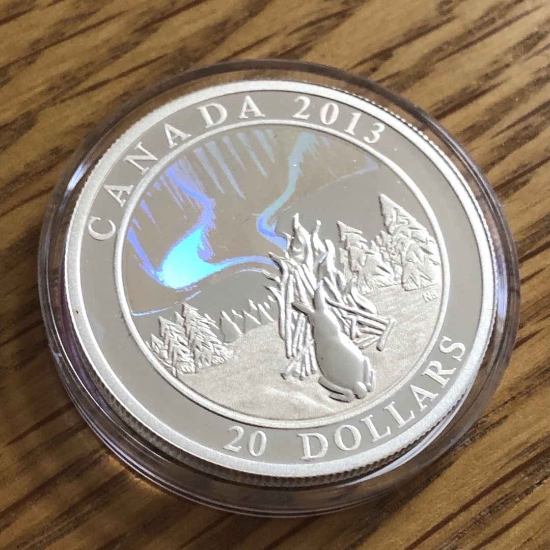 【カナダ銀貨】オーロラの物語 大ウサギ銀貨 2013 エンタメ/ホビーの美術品/アンティーク(貨幣)の商品写真