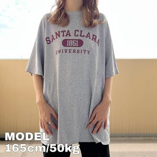 チャンピオン(Champion)のチャンピオン サンタクララ大学 カレッジプリント アーチロゴ XL グレー 赤(Tシャツ/カットソー(半袖/袖なし))