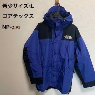 ザノースフェイス(THE NORTH FACE)の希少サイズ3L ノースフェイス×ゴアテックス　ブルー　マウンテンパーカー　青(マウンテンパーカー)