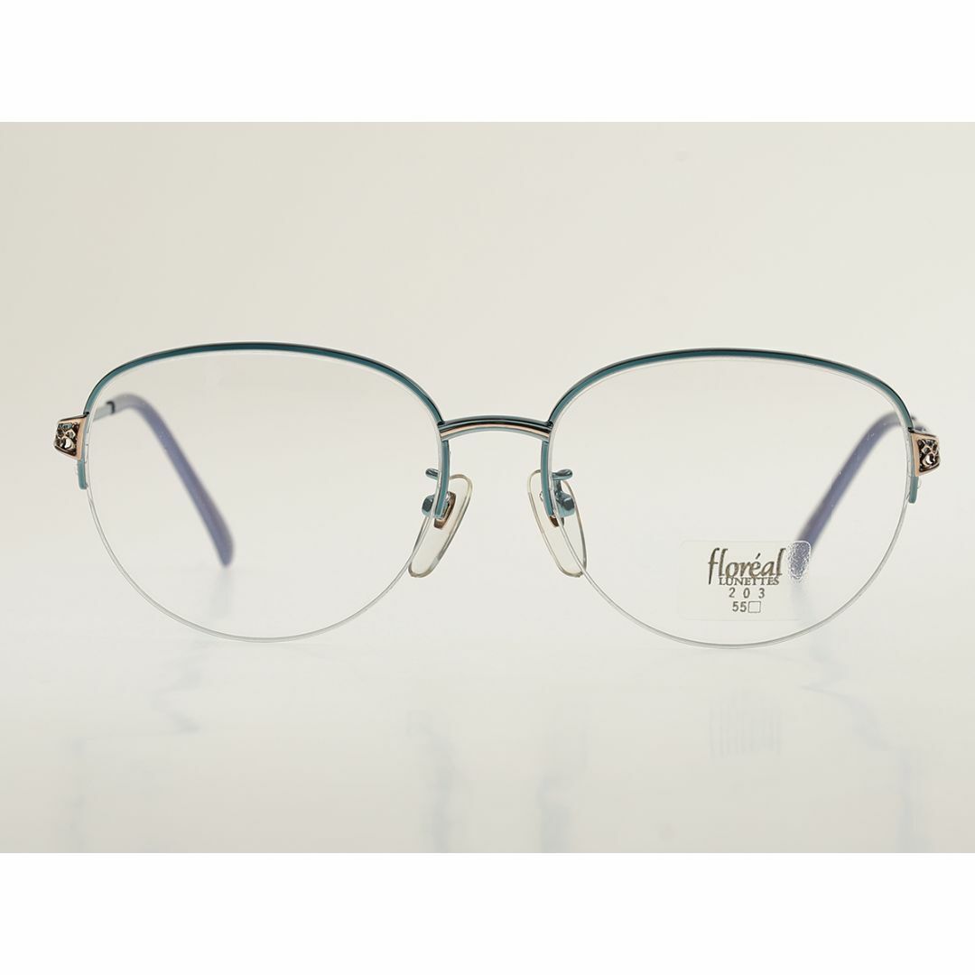 floreal LUNETTES ブルー 水色 ナイロール メガネ 438 レディースのファッション小物(サングラス/メガネ)の商品写真