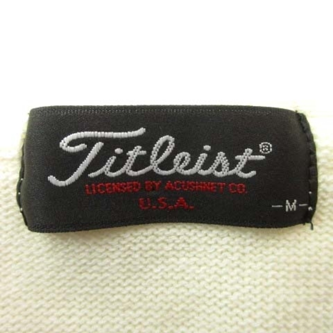 Titleist(タイトリスト)のタイトリスト ベスト ニット セーター ロゴ 薄手 Mサイズ 白 ホワイト メンズのトップス(ベスト)の商品写真