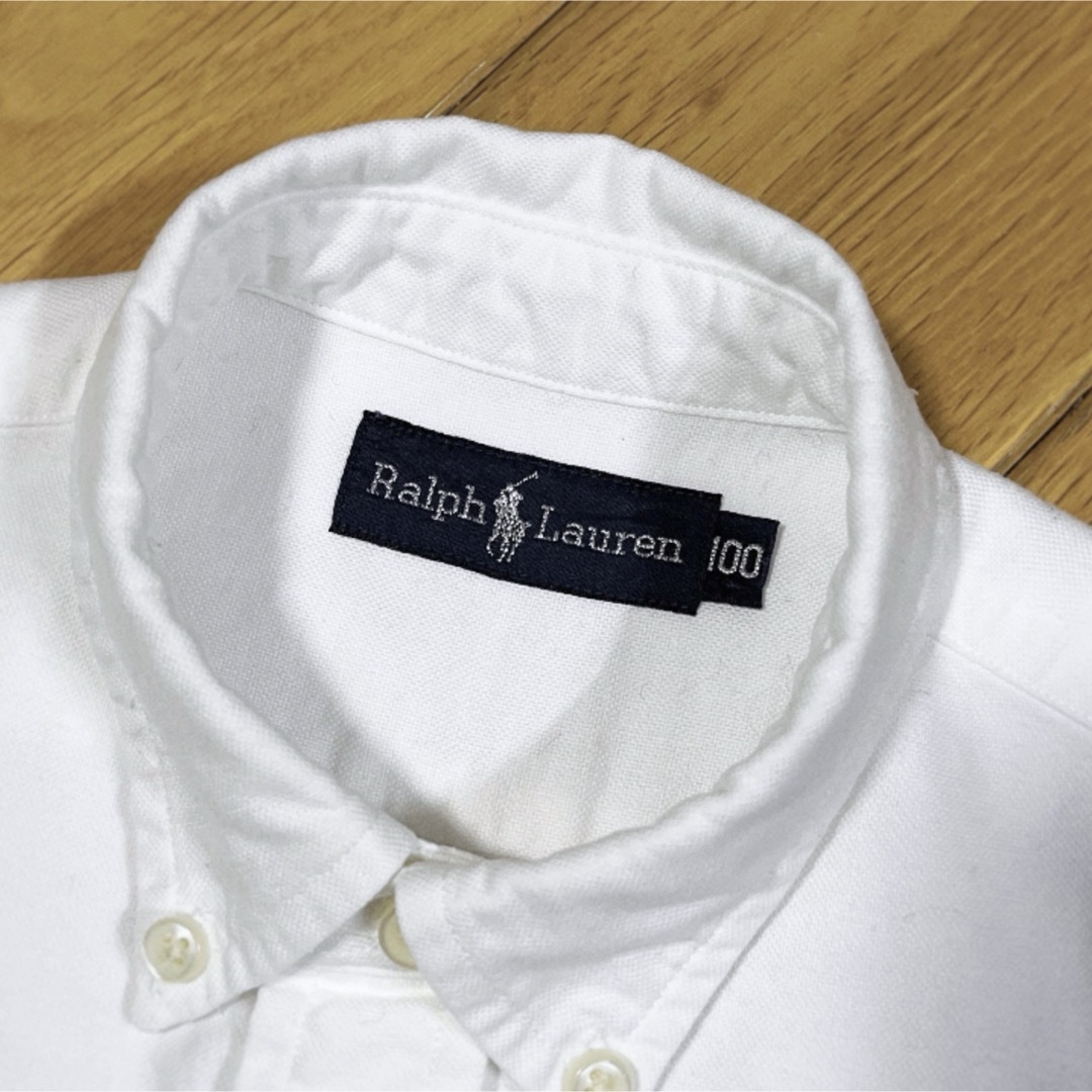 Ralph Lauren(ラルフローレン)の【100】ラルフローレン　長袖シャツ　オフ白　ロゴ刺繍　卒園式　入園式 キッズ/ベビー/マタニティのキッズ服男の子用(90cm~)(ブラウス)の商品写真