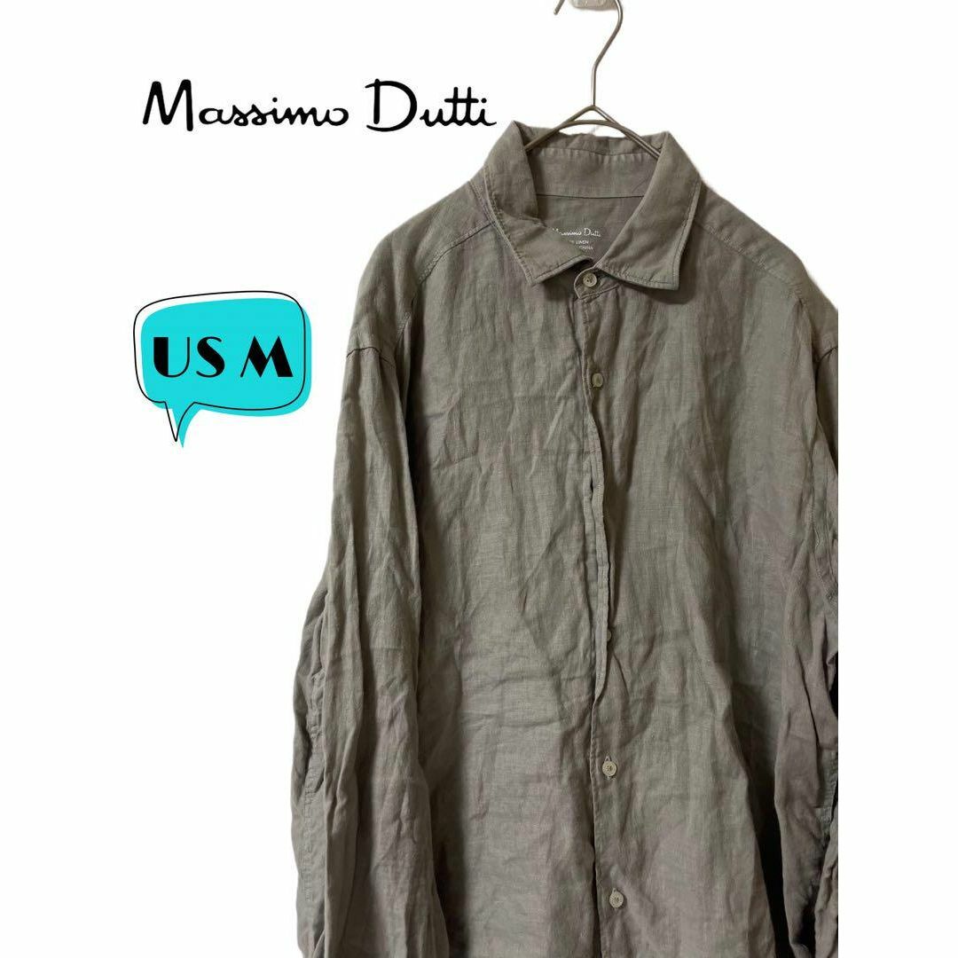 Massimo Dutti(マッシモデュッティ)のMassimo Dutti マッシモドゥッティ　メンズリネンシャツ　US M メンズのトップス(シャツ)の商品写真