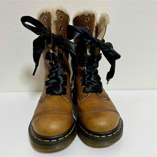 ドクターマーチン(Dr.Martens)の【美品】ドクターマーチン 編み上げブーツ ブラウン ボア 茶 Dr,marten(ブーツ)