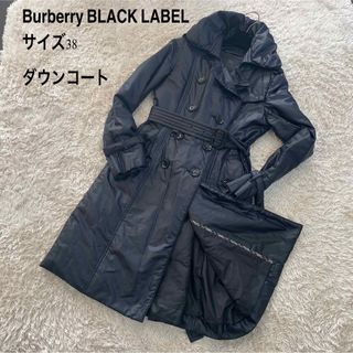 BURBERRY BLACK LABEL - 廃盤　バーバリーブラックレーベル　ダウンコート　ロング　　ベルト　ブラック