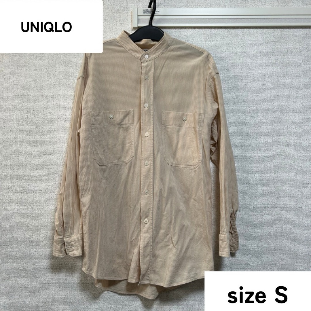 UNIQLO(ユニクロ)の【UNIQLO】ストライプシャツ　オフィスカジュアル　フォーマル　オレンジ レディースのトップス(シャツ/ブラウス(半袖/袖なし))の商品写真