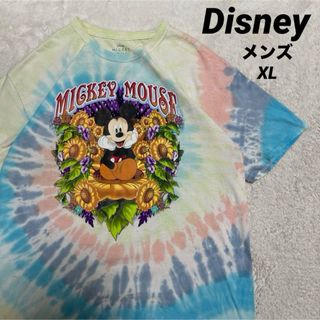 ディズニー(Disney)のDisney ディズニー ミッキー タイダイ柄 Tシャツ メンズ XL(Tシャツ/カットソー(半袖/袖なし))