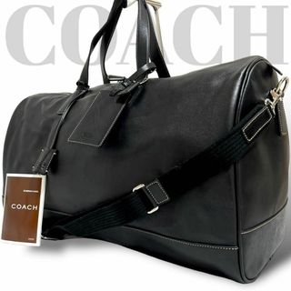 コーチ(COACH)の美品 稀少 コーチ ボストンバッグ 2way 南京錠 鍵 黒　ブラック　レザー(ボストンバッグ)