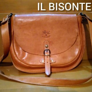 IL BISONTE - イルビゾンテ モノグラム レザーフラップショルダー