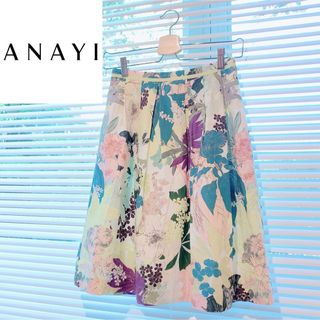 ANAYI - 新品タグ付き♡ ぼかしフラワージャガードタックワンピース 38 