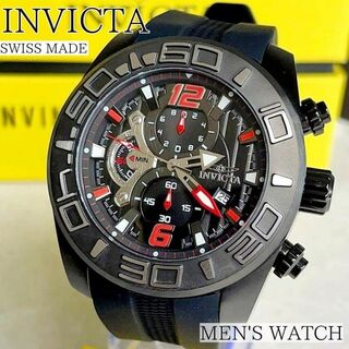 INVICTA - 新品INVICTAメンズ腕時計インビクタ ブラック シリコン50mmクロノグラフ