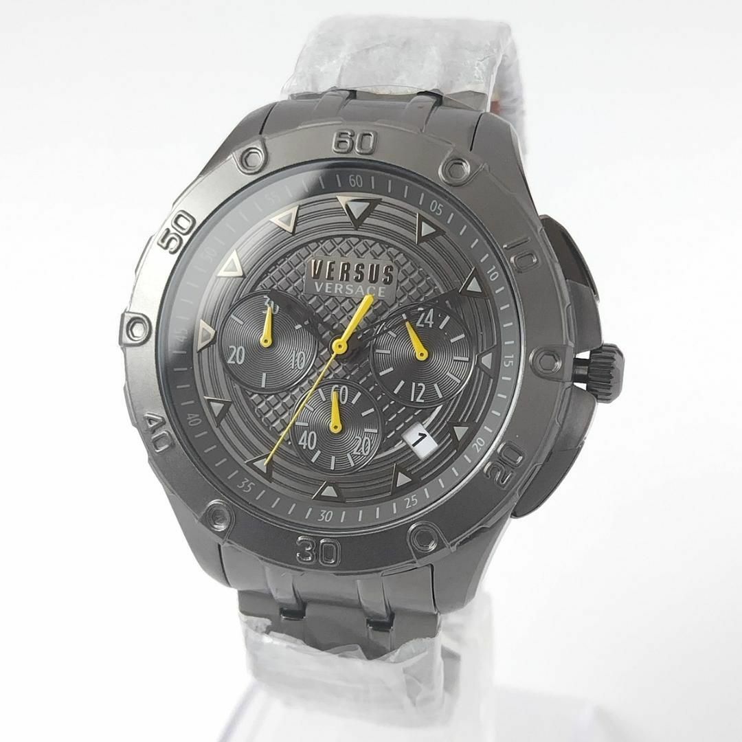 VERSUS(ヴェルサス)のブラック/ガンメタル新品VERSUS VERSACEかっこいいメンズ腕時計 箱付 メンズの時計(腕時計(アナログ))の商品写真