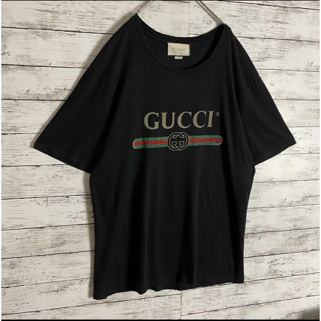 Gucci(グッチ)の【超絶人気デザイン】グッチ ビッグロゴ シェリーライン Tシャツ 即完売モデル メンズのトップス(Tシャツ/カットソー(半袖/袖なし))の商品写真