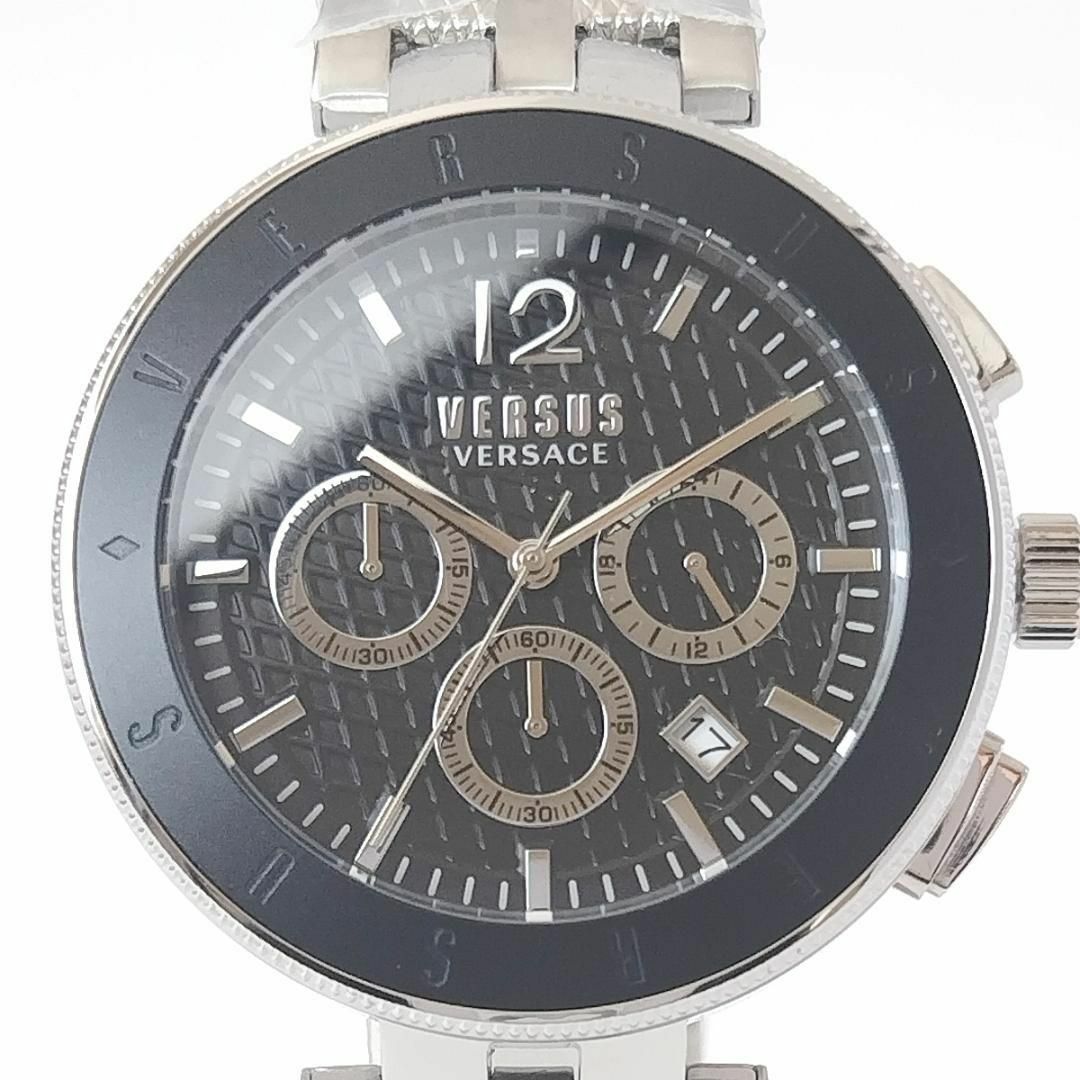 VERSUS - ブラック/シルバー新品メンズ腕時計VERSUS VERSACE素敵クロノ VERSUS - ブラック/シルバー新品メンズ腕時計VERSUS VERSACE素敵クロノ