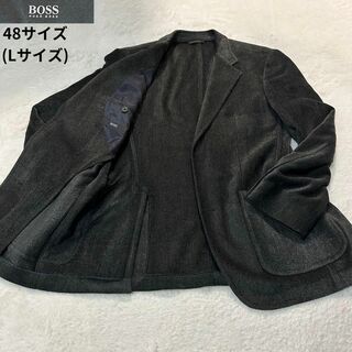 ヒューゴボス✨美品 テーラードジャケット グレー 48サイズ(Lサイズ)