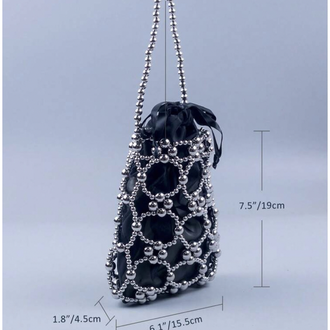 SHEIN(シーイン)のシーイン SHEIN インナーポーチ付きミニフェイクパール装飾サッチェルバッグ レディースのバッグ(ハンドバッグ)の商品写真