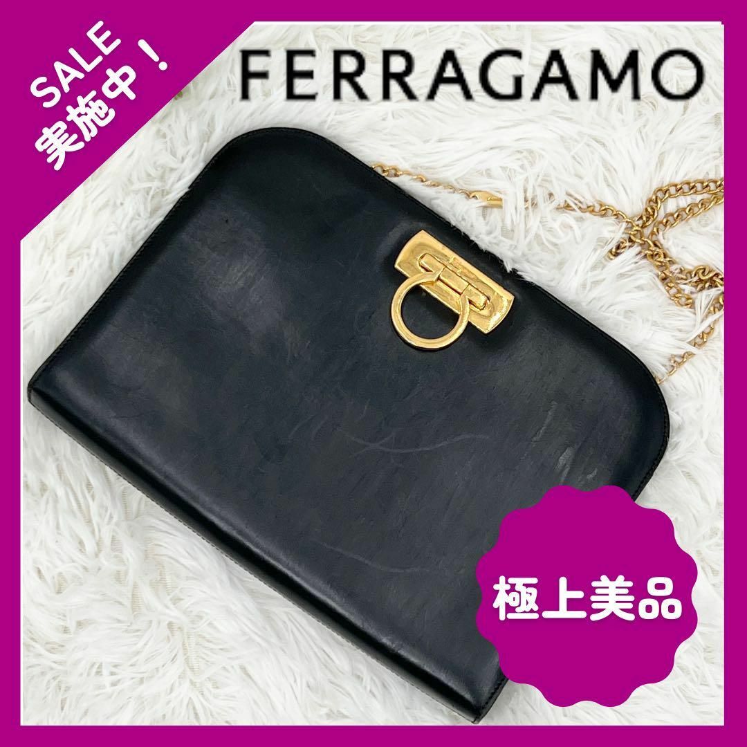 Ferragamo(フェラガモ)のフェラガモ Ferragamo チェーン  ガンチーニ ショルダーバッグ レディースのバッグ(トートバッグ)の商品写真