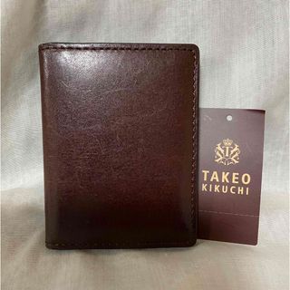 タケオキクチ(TAKEO KIKUCHI)の新品 本物 正規品 タケオキクチ メンズ レザー パスケース カードケース 茶(名刺入れ/定期入れ)