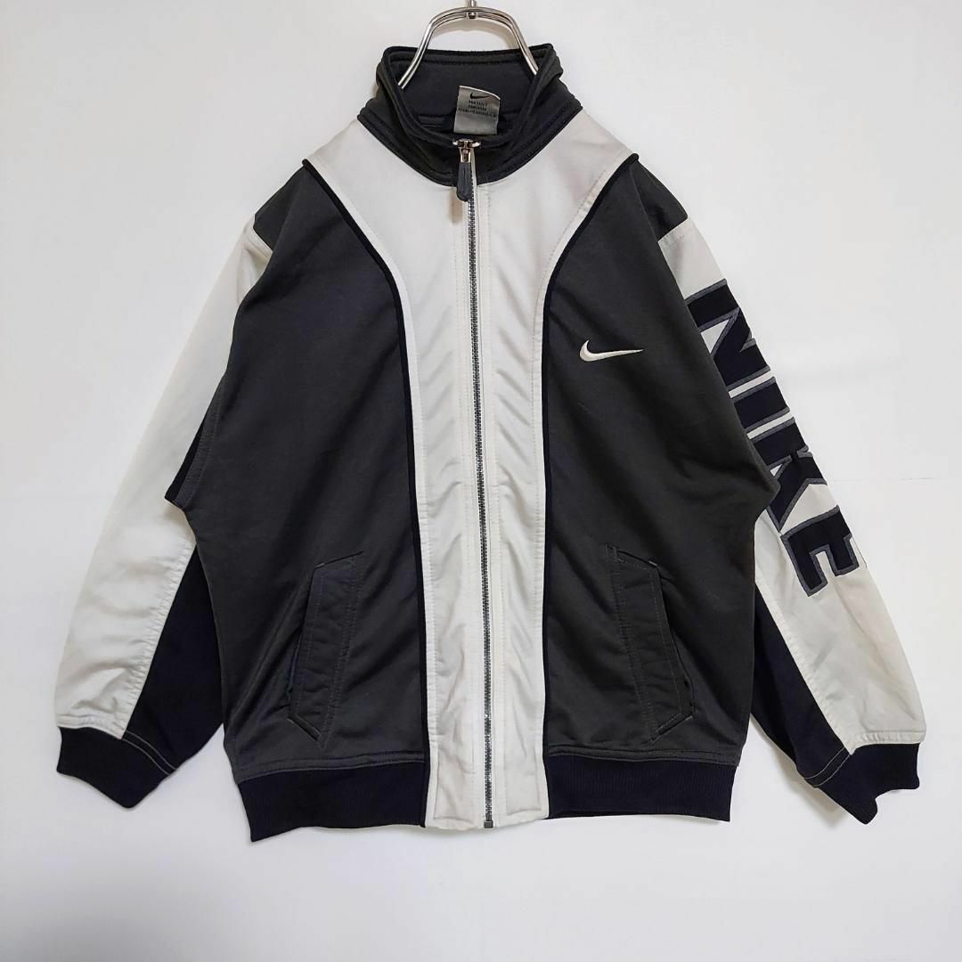 NIKE(ナイキ)のNIKE ナイキ トラックジャケット M 白 グレー ビッグロゴ 人気 7394 レディースのトップス(その他)の商品写真