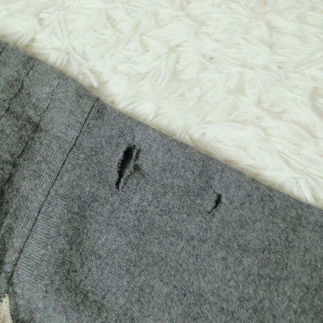 【一点物◎高級】アーガイル柄 ボロニットセーター カシミヤ使用 ケーブル編み L メンズのトップス(ニット/セーター)の商品写真
