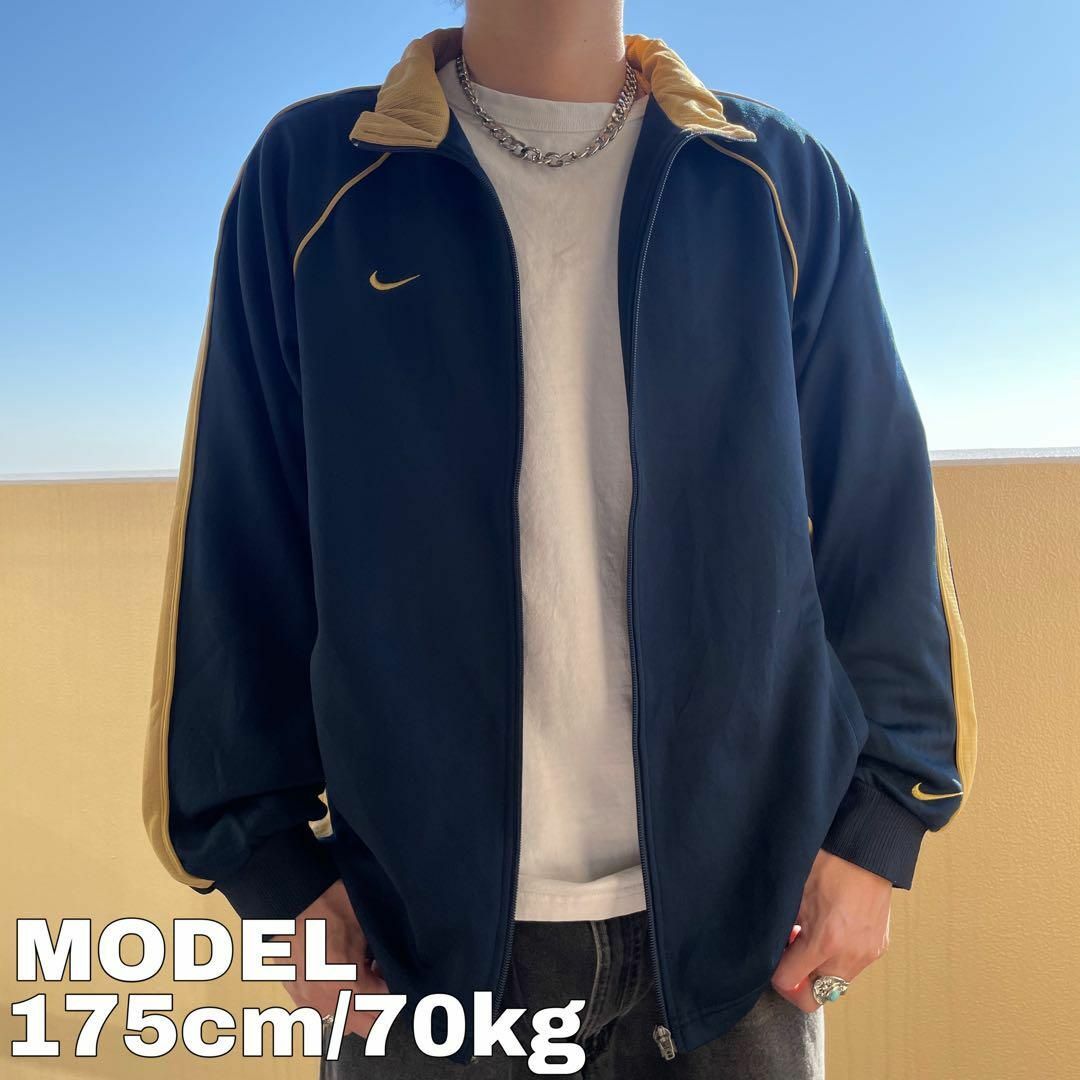 NIKE - NIKE ナイキ トラックジャケット XL ネイビー ゴールド NIKE - NIKE ナイキ トラックジャケット XL ネイビー ゴールド