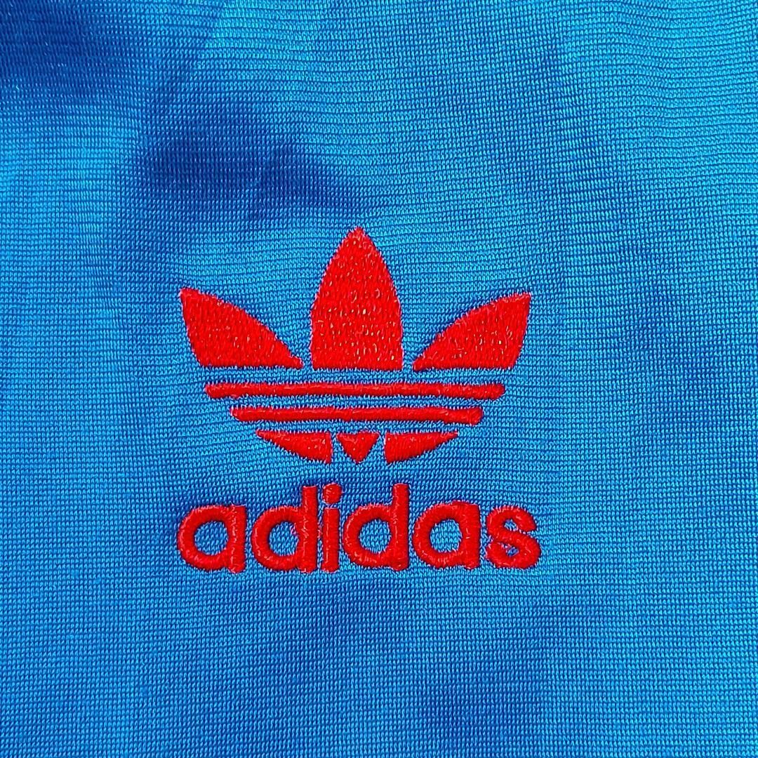 adidas(アディダス)のアディダス トラックジャケット S相当 青 ブルー 赤 ワンポイント 7468 メンズのトップス(ジャージ)の商品写真