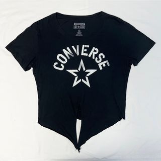 コンバース(CONVERSE)のコンバース ロゴTシャツ 前結び 裾結び 半袖 オールスター アメリカ ブラック(Tシャツ(半袖/袖なし))