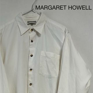 マーガレットハウエル(MARGARET HOWELL)の古着  90s MARGARET HOWELL 長袖 シャツ ホワイト(シャツ)