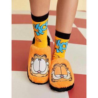 ガーフィールド　スリッパ　Garfield 虎　猫　トラ　もこもこ　アメコミ(スリッパ/ルームシューズ)