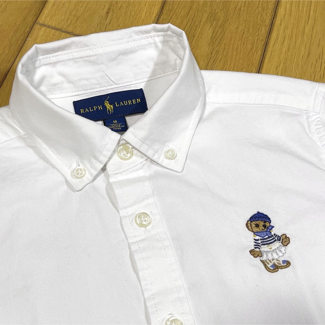 Ralph Lauren(ラルフローレン)の【140】ラルフローレン　ブラウス　フォーマル　白　ポロベア　卒業式　入学式 キッズ/ベビー/マタニティのキッズ服女の子用(90cm~)(ブラウス)の商品写真