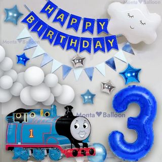 トーマス(THOMAS)の機関車 トーマス きかんしゃ 男の子 バルーンセット 誕生日 乗り物 蒸気機関車(電車のおもちゃ/車)