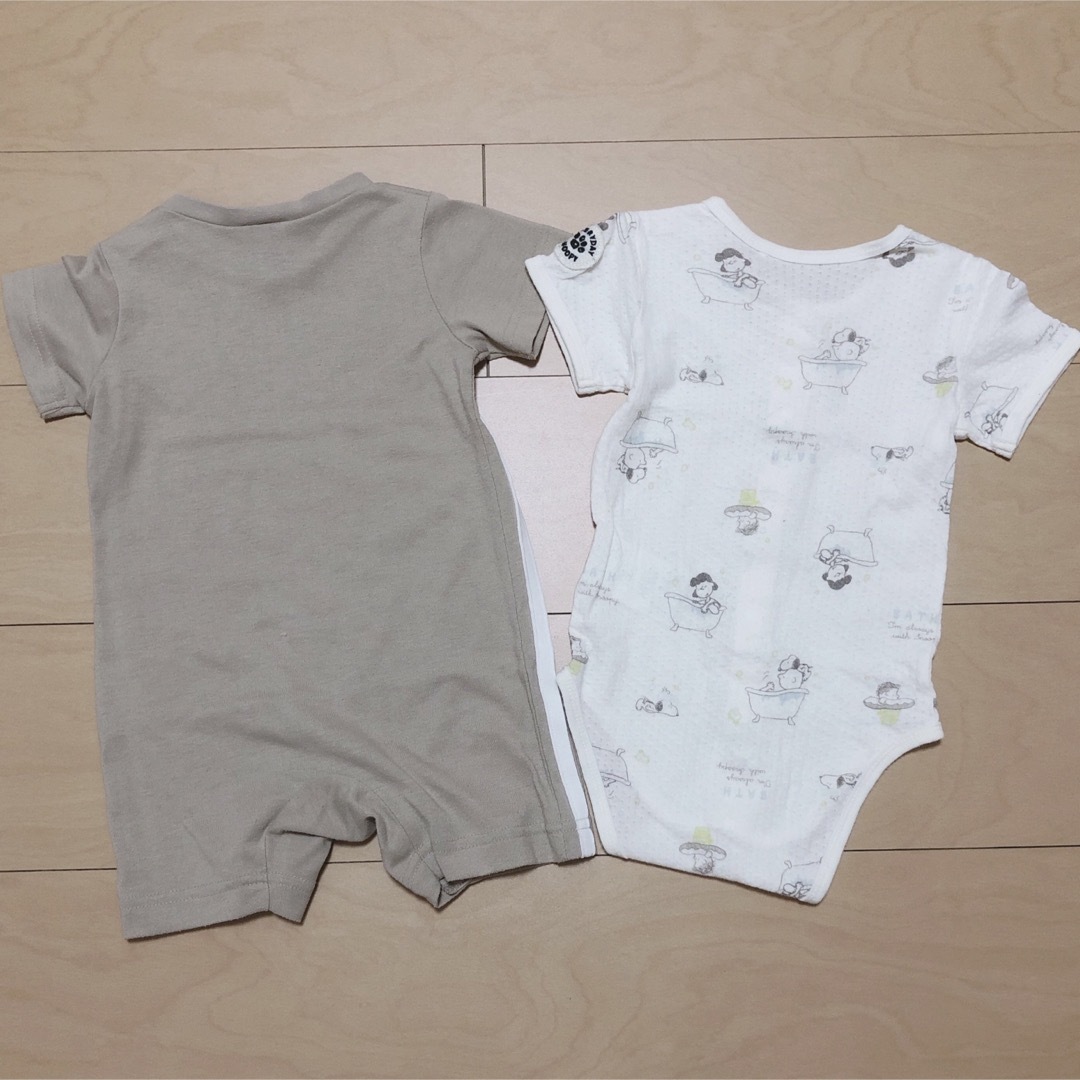 Champion(チャンピオン)のベビーザラス　SNOOPY、Champion80半袖ロンパース　2枚セット キッズ/ベビー/マタニティのベビー服(~85cm)(ロンパース)の商品写真