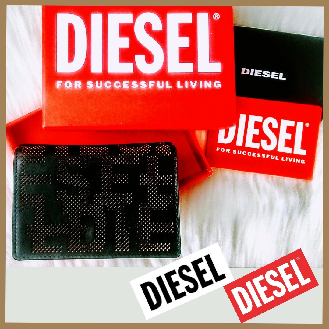 DIESEL(ディーゼル)のディーゼル DIESEL✪三つ折りウォレット コンパクトモノグラム✪現行品 美品 メンズのファッション小物(折り財布)の商品写真