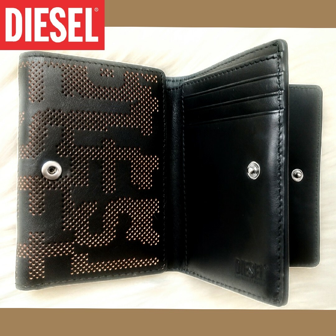 DIESEL(ディーゼル)のディーゼル DIESEL✪三つ折りウォレット コンパクトモノグラム✪現行品 美品 メンズのファッション小物(折り財布)の商品写真