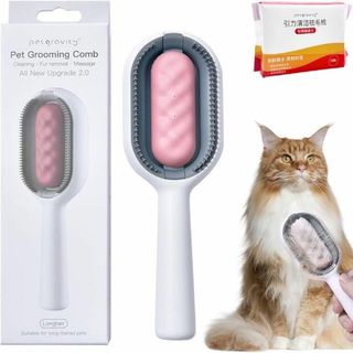 大特価！！ピンク 犬　 猫 ペットブラシ 水タンク付き【ティッシュ100枚付き】(猫)