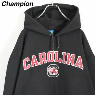 チャンピオン(Champion)の【サウスカロライナ大学】チャンピオン／パーカー　ビッグロゴ　CAROLINA　黒(パーカー)