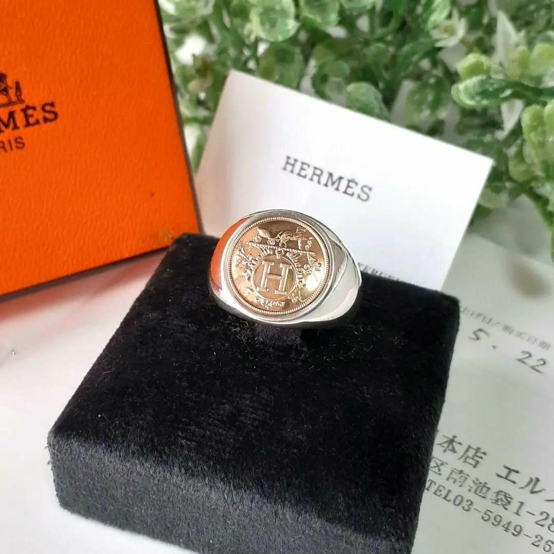 Hermes(エルメス)のエクスリブリス シュヴァリエ リング  ゴールド シルバー 53サイズ レディースのアクセサリー(リング(指輪))の商品写真