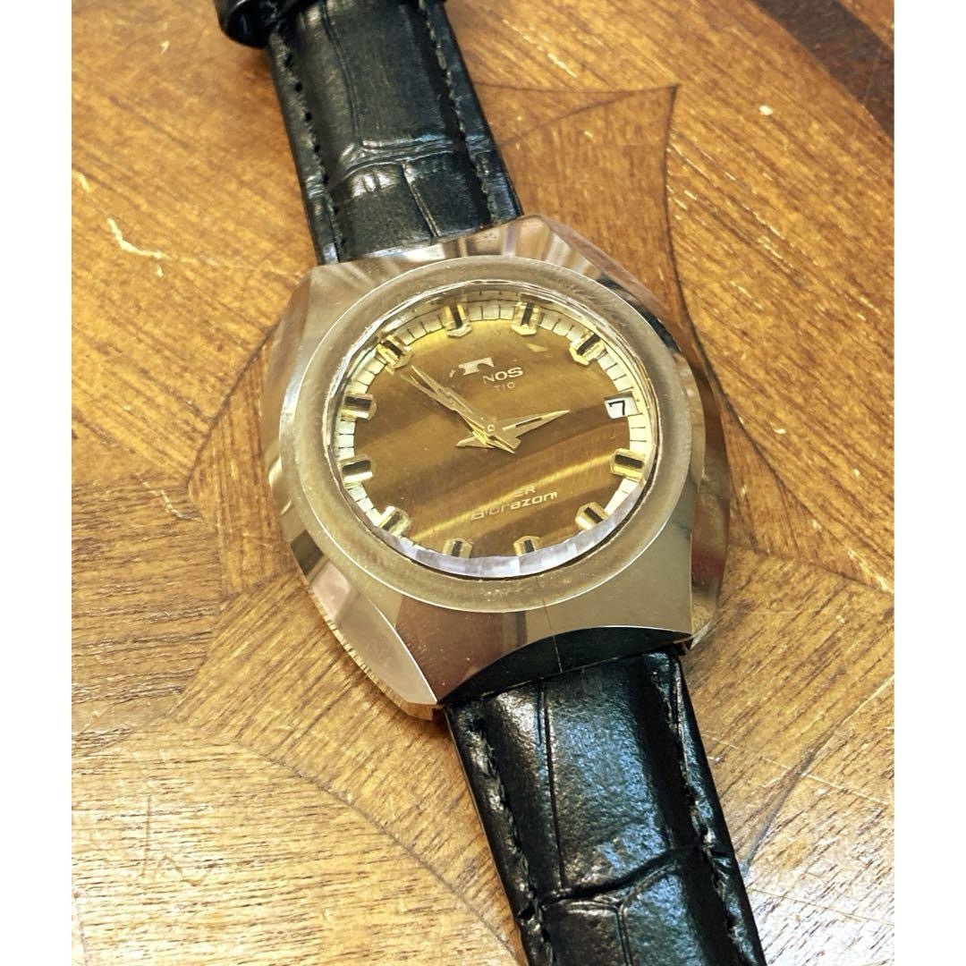 TECHNOS - テクノス タイガー ボラゾン デイト 自動巻き メンズ腕時計