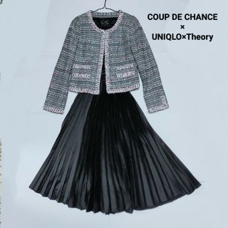 クードシャンス(COUP DE CHANCE)のCOUP DE CHANCE  ツイードノーカラージャケット　セットアップ(スーツ)