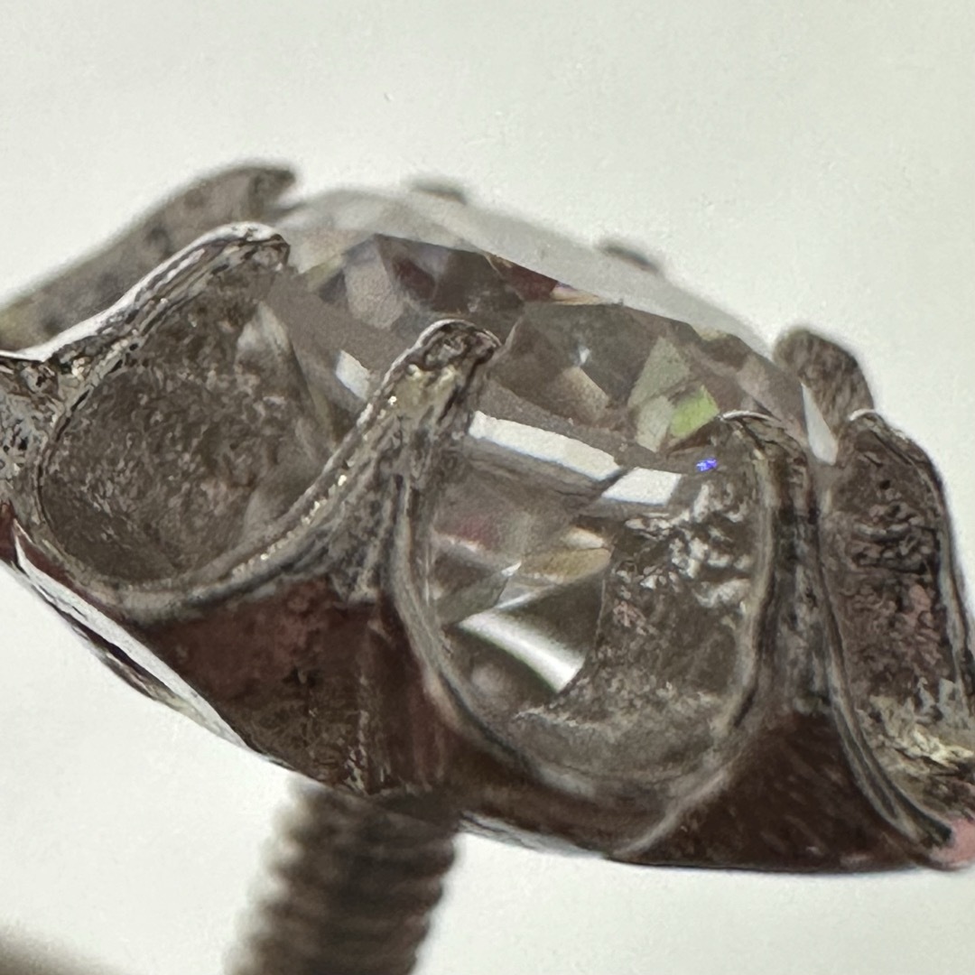 ヴィンテージ シルバー 花 透明 色石 イヤリング レディースのアクセサリー(イヤリング)の商品写真