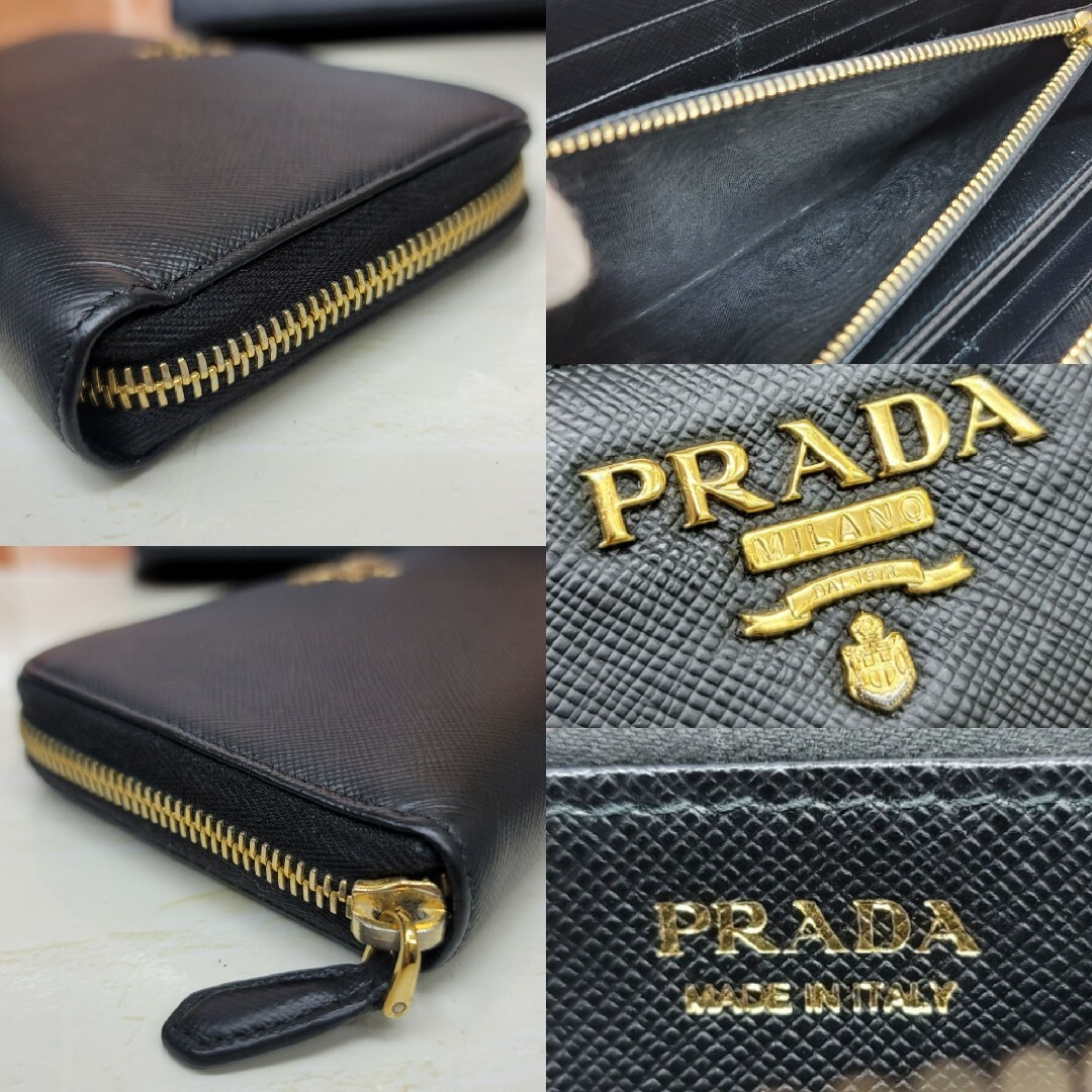 PRADA(プラダ)のPRADA☆鑑定済☆サフィアーノ ブラック 1ML506 プラダ財布 レディースのファッション小物(財布)の商品写真