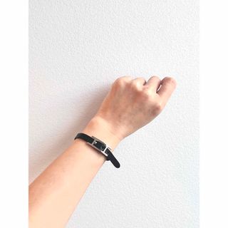 エルメス(Hermes)のエルメス HERMES ブレスレット アピ レザー　ブラックxシルバー(ブレスレット/バングル)