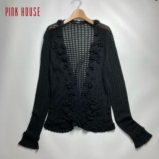 ピンクハウス(PINK HOUSE)のPINK HOUSE ピンクハウス　シースルー　カーディガン　花柄　カットソー(カーディガン)