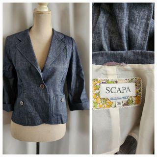 スキャパ(SCAPA)の大変美品　SCAPA  春夏物　綿麻の軽量ジャケット(テーラードジャケット)